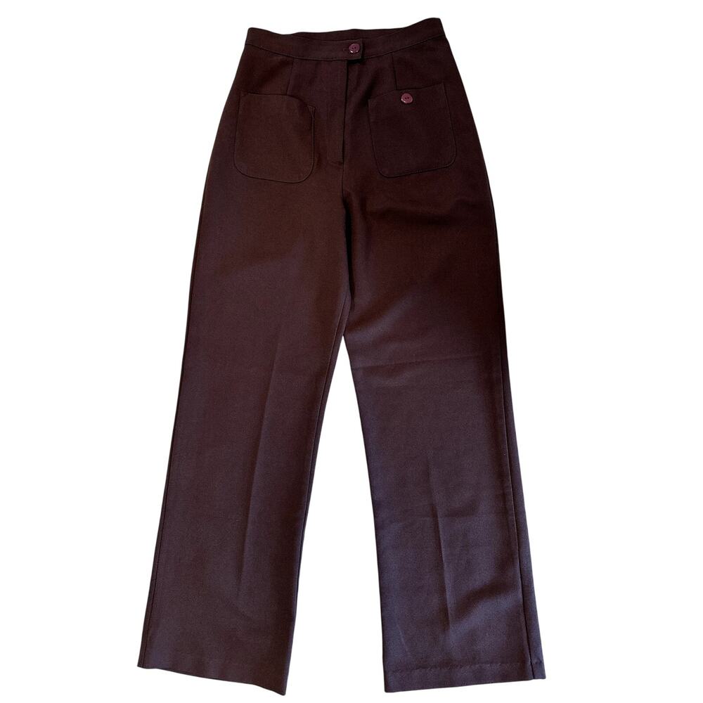 Vintage 80s does 70s Accomplice Brand Brown Women's Wide Leg Trousers